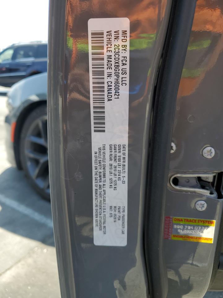 2023 Dodge Charger Sxt VIN: 2C3CDXBG0PH600421 Lot: 58254785