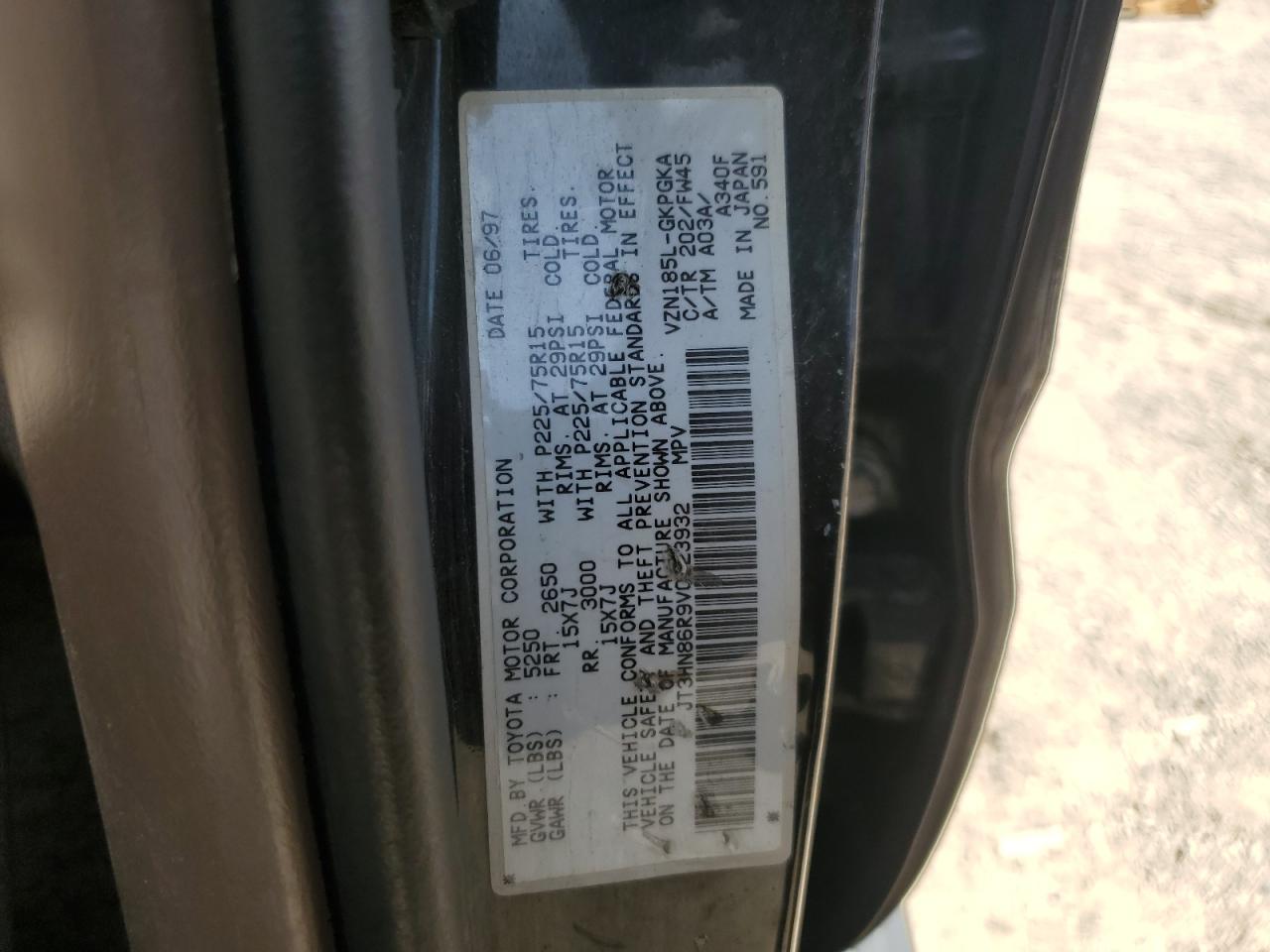 1997 Toyota 4Runner Sr5 VIN: JT3HN86R9V0123932 Lot: 55965545