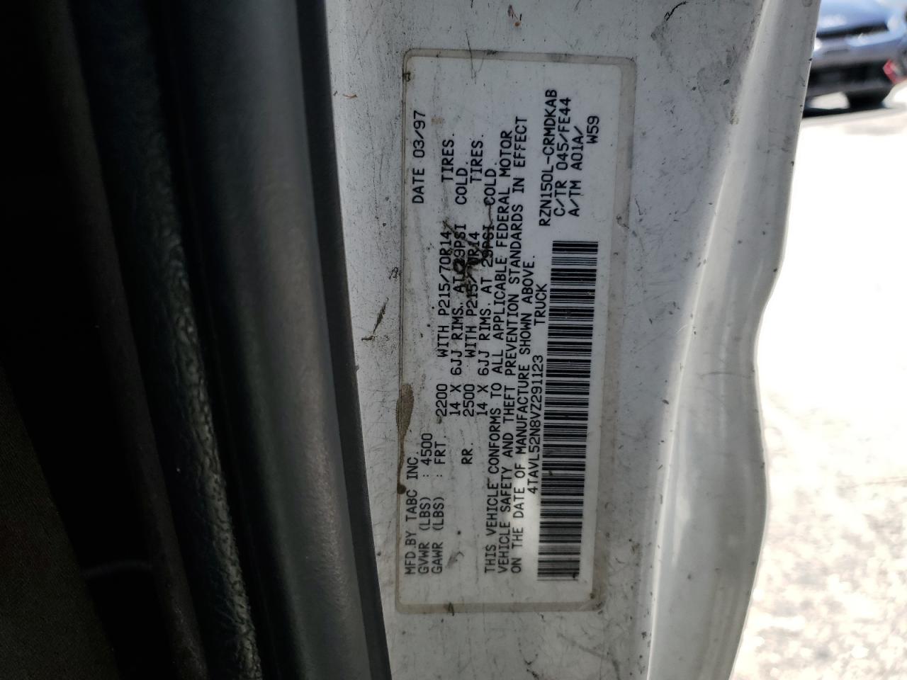 1997 Toyota Tacoma Xtracab VIN: 4TAVL52N8VZ291123 Lot: 56678095