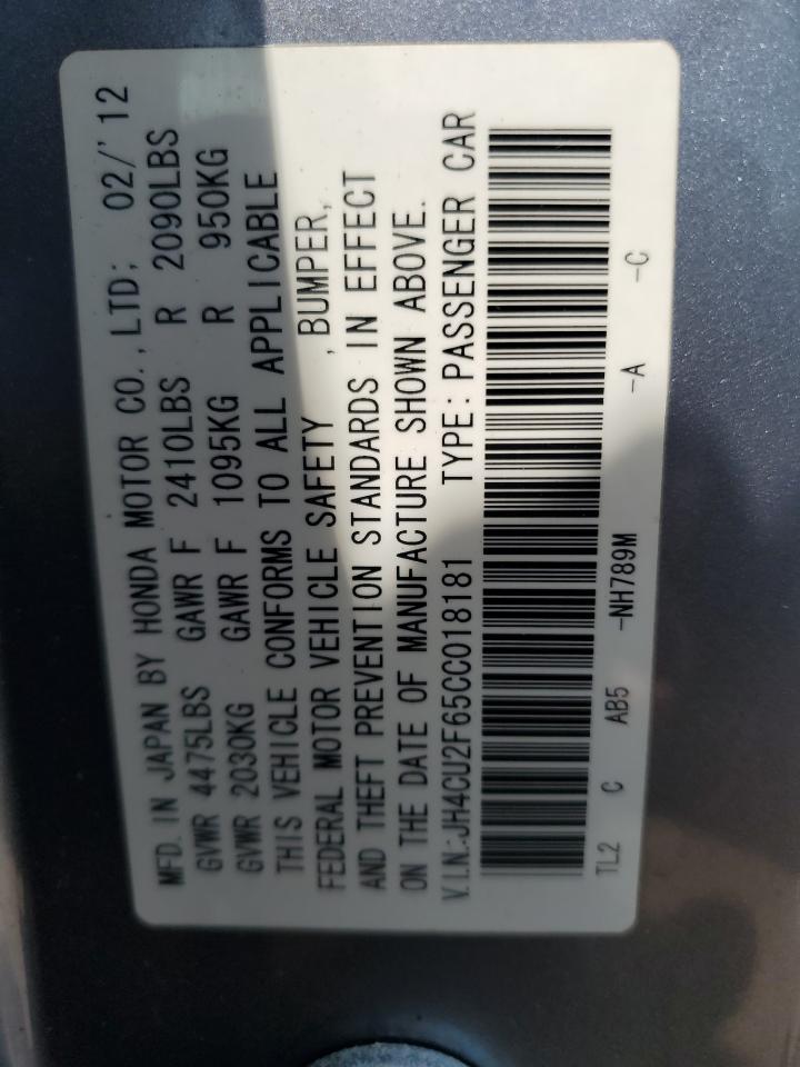 2012 Acura Tsx Tech VIN: JH4CU2F65CC018181 Lot: 56700965