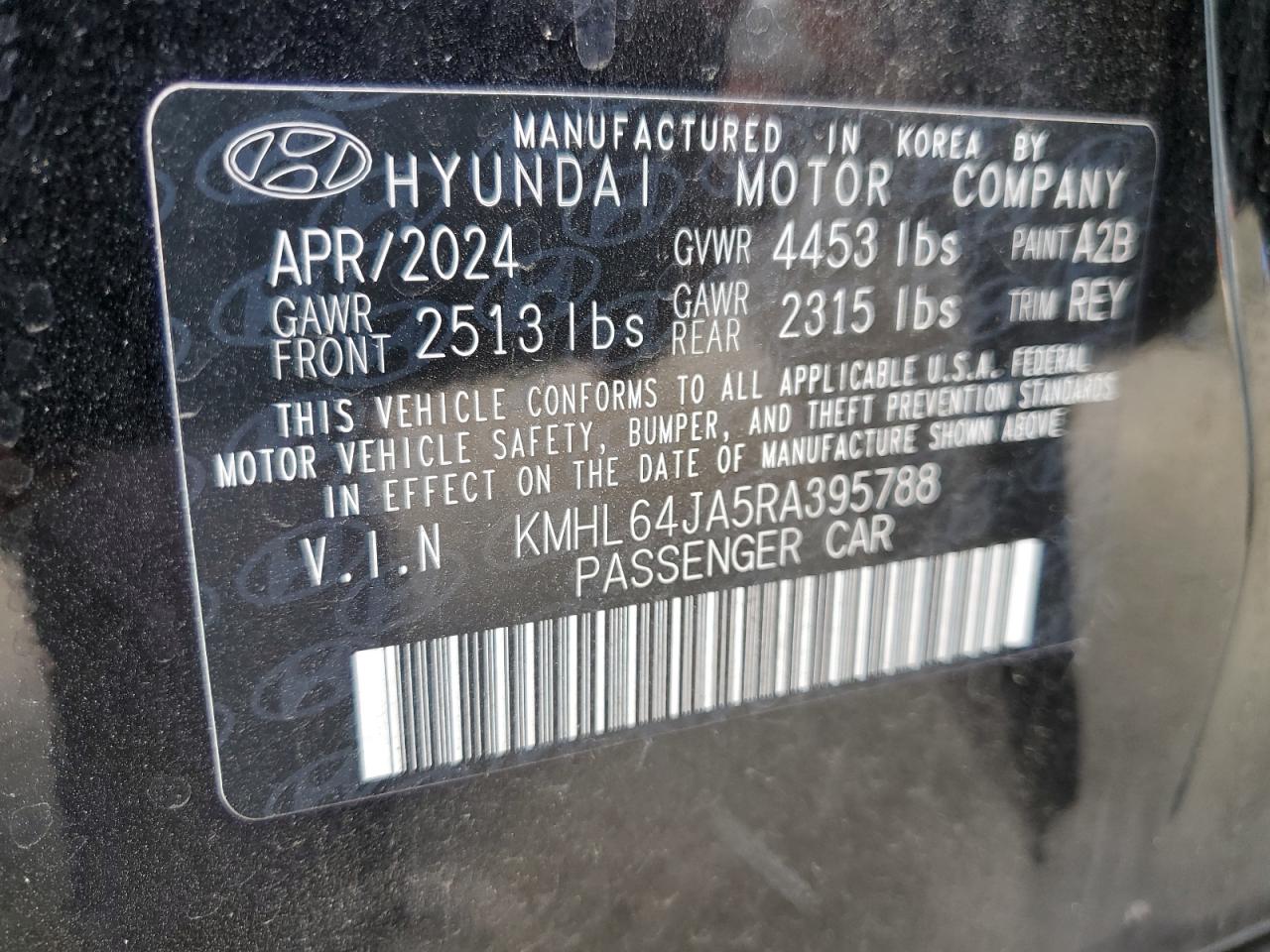 2024 Hyundai Sonata Sel VIN: KMHL64JA5RA395788 Lot: 56311255