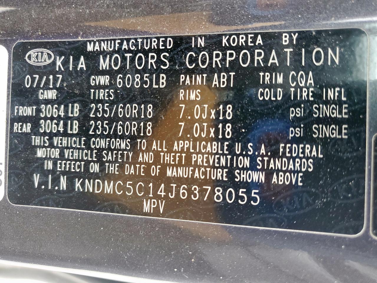 2018 Kia Sedona Ex VIN: KNDMC5C14J6378055 Lot: 56930775