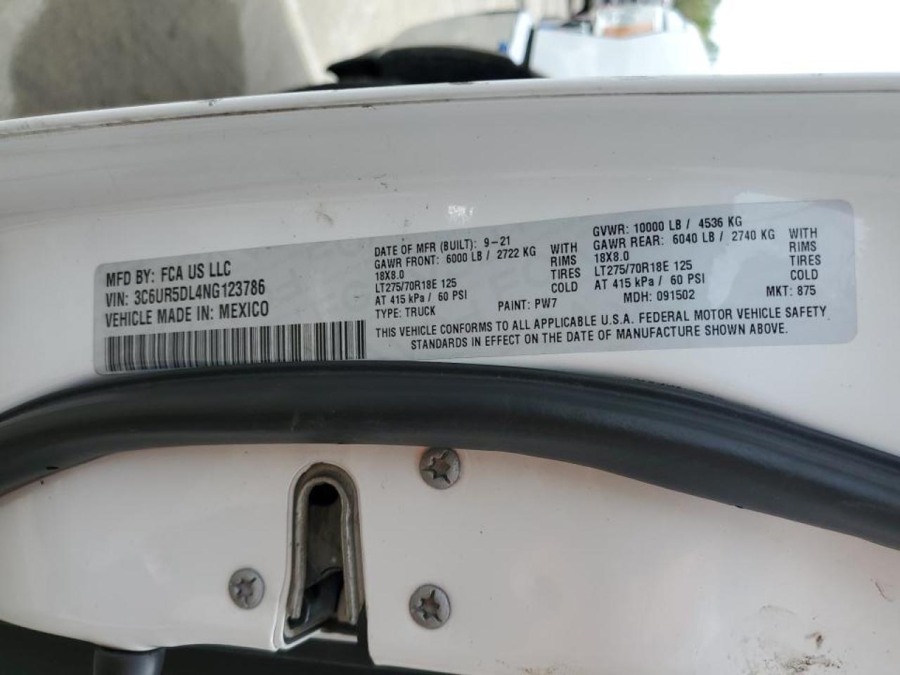 3C6UR5DL4NG123786 2022 Ram 2500 Big Horn/Lone Star