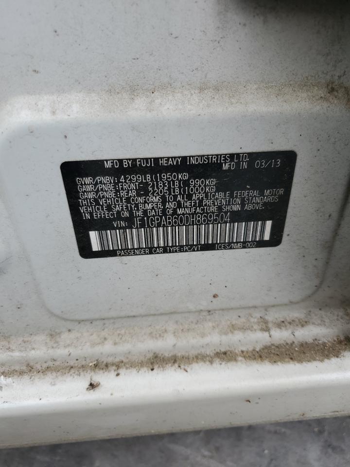 2013 Subaru Impreza Premium VIN: JF1GPAB60DH869504 Lot: 55618695