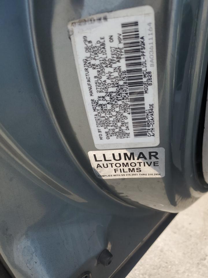 2000 Toyota Sienna Le VIN: 4T3ZF13C4YU181516 Lot: 55500365