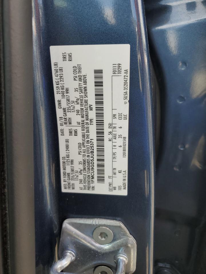2018 Ford Escape Se VIN: 1FMCU9GD5JUB25371 Lot: 56674155