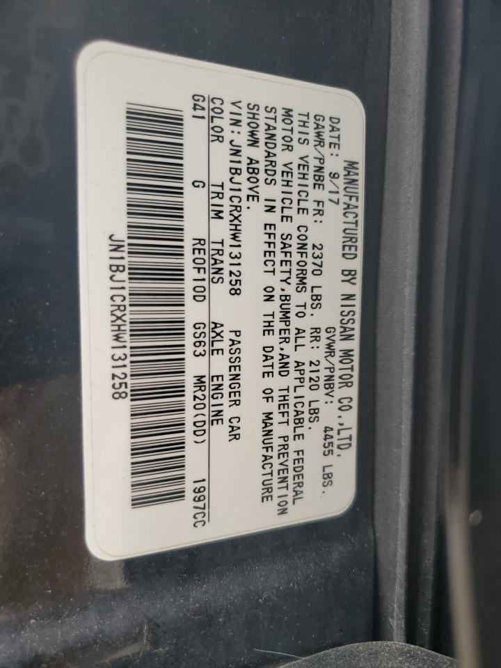 2017 Nissan Rogue Sport S VIN: JN1BJ1CRXHW131258 Lot: 56299385