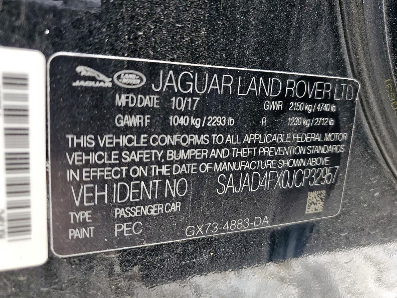 2018 Jaguar Xe Premium VIN: SAJAD4FX0JCP32957 Lot: 56896935
