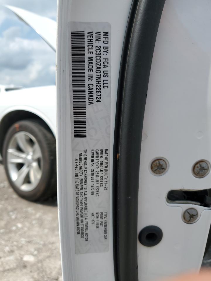 2022 Dodge Challenger Sxt VIN: 2C3CDZAG7NH226724 Lot: 56737755