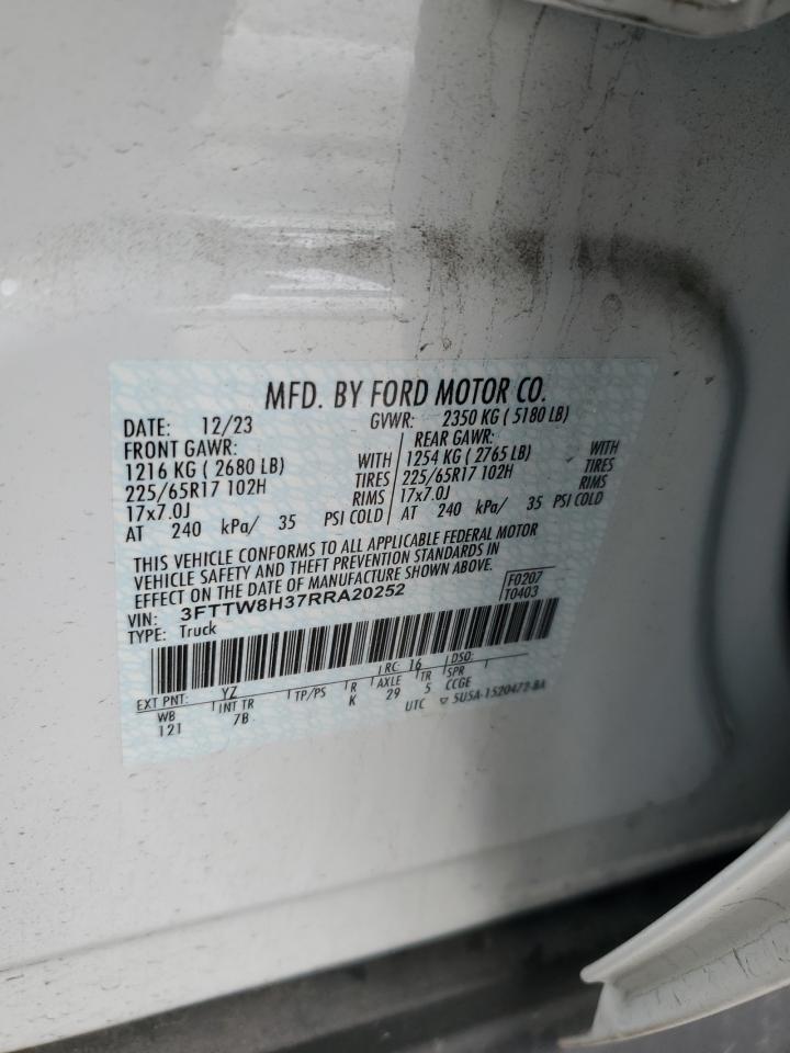 2024 Ford Maverick Xlt VIN: 3FTTW8H37RRA20252 Lot: 56560845