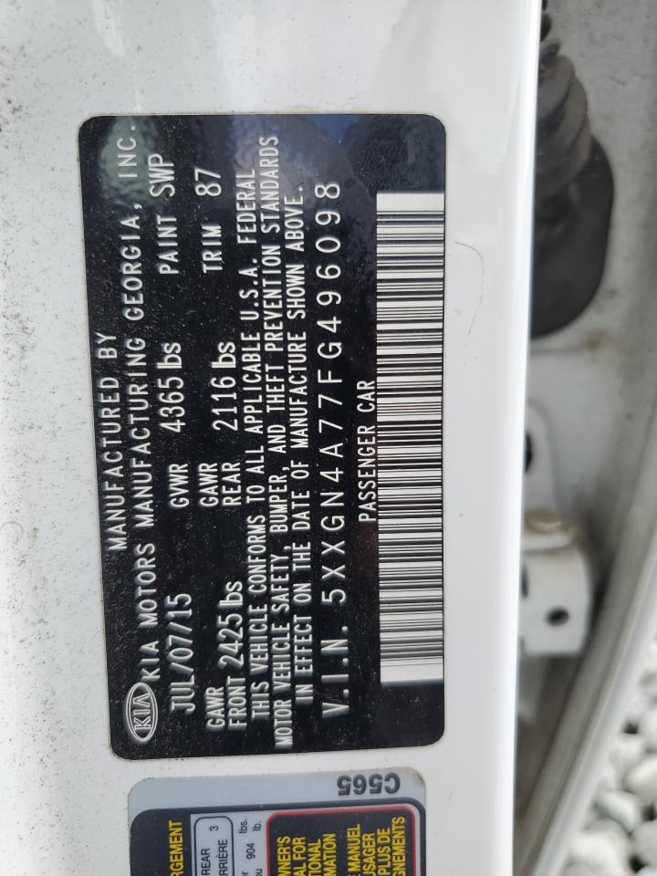 2015 Kia Optima Ex VIN: 5XXGN4A77FG496098 Lot: 59028175