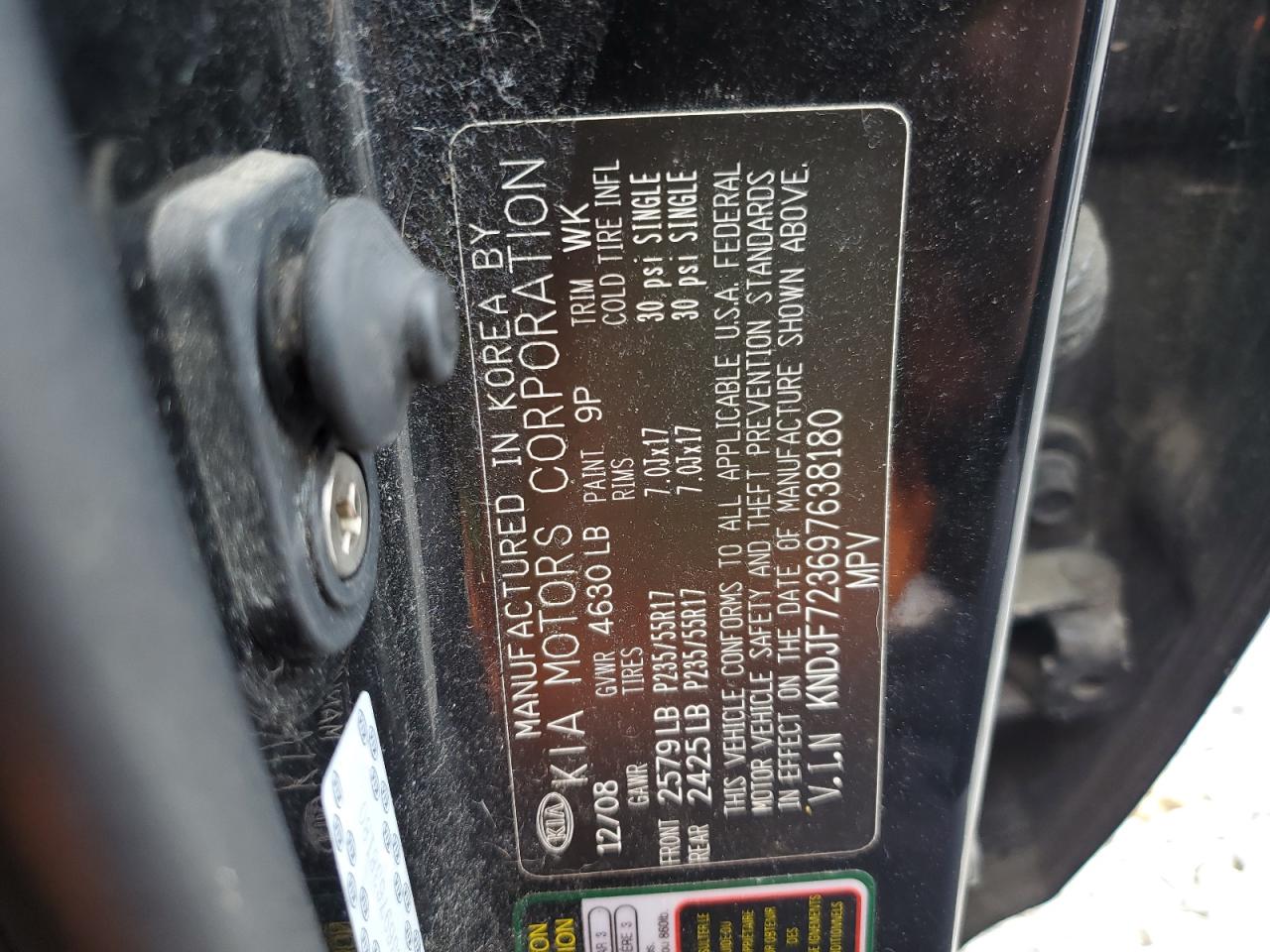 2009 Kia Sportage Lx VIN: KNDJF723697638180 Lot: 57215655