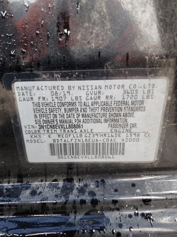 2020 Nissan Versa Sv VIN: 3N1CN8EVXLL808061 Lot: 58414655
