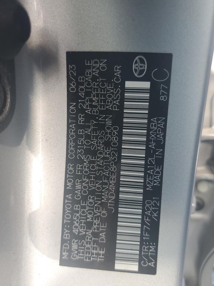 2023 Toyota Corolla Se VIN: JTND4MBE8P3210890 Lot: 56937845
