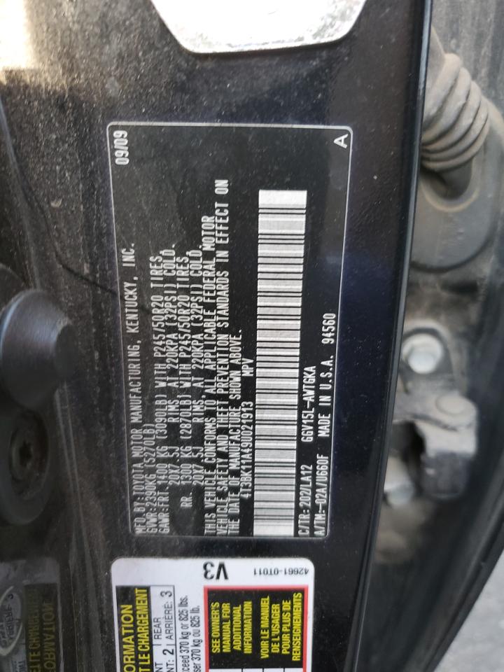 2009 Toyota Venza VIN: 4T3BK11A49U021913 Lot: 56020645