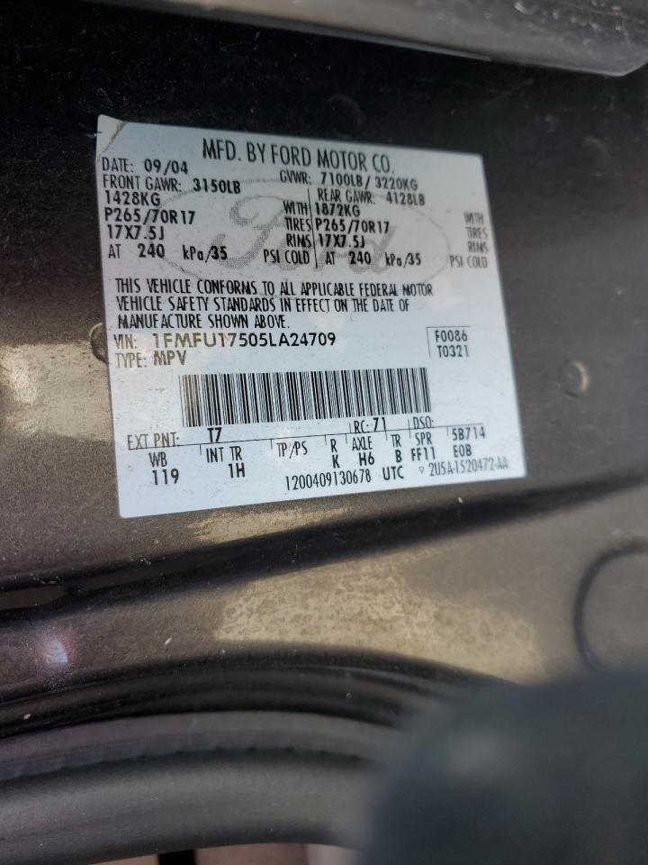 2005 Ford Expedition Eddie Bauer VIN: 1FMFU17505LA24709 Lot: 56061085