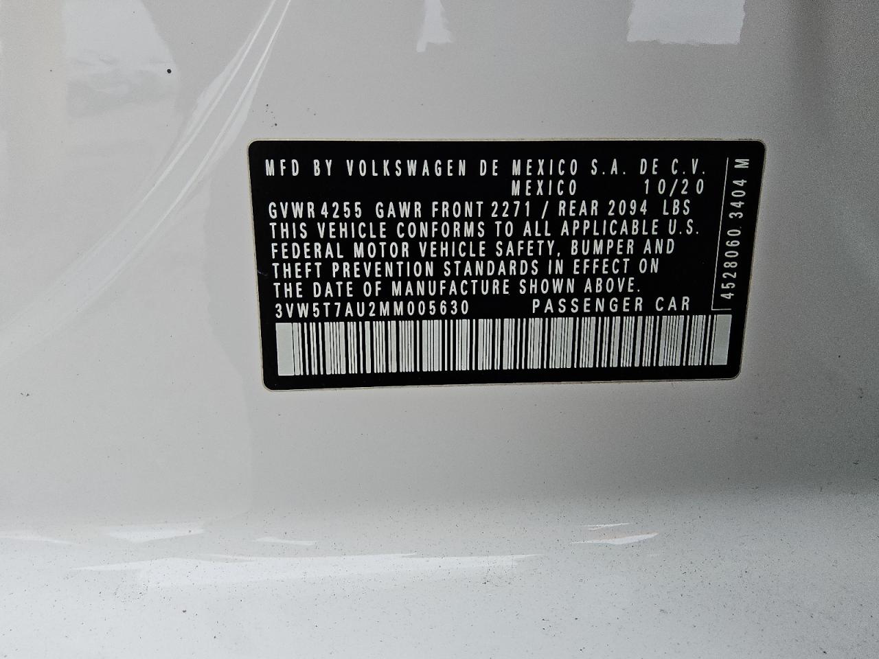2021 Volkswagen Gti S VIN: 3VW5T7AU2MM005630 Lot: 54942425
