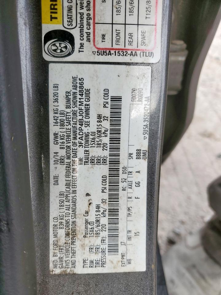 2015 Ford Fiesta Se VIN: 3FADP4BJ0FM148865 Lot: 56113345