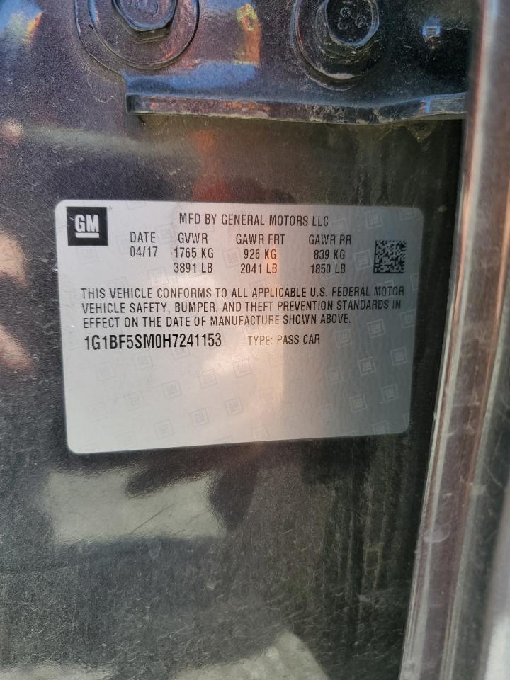 1G1BF5SM0H7241153 CHEVROLET CRUZE 2017