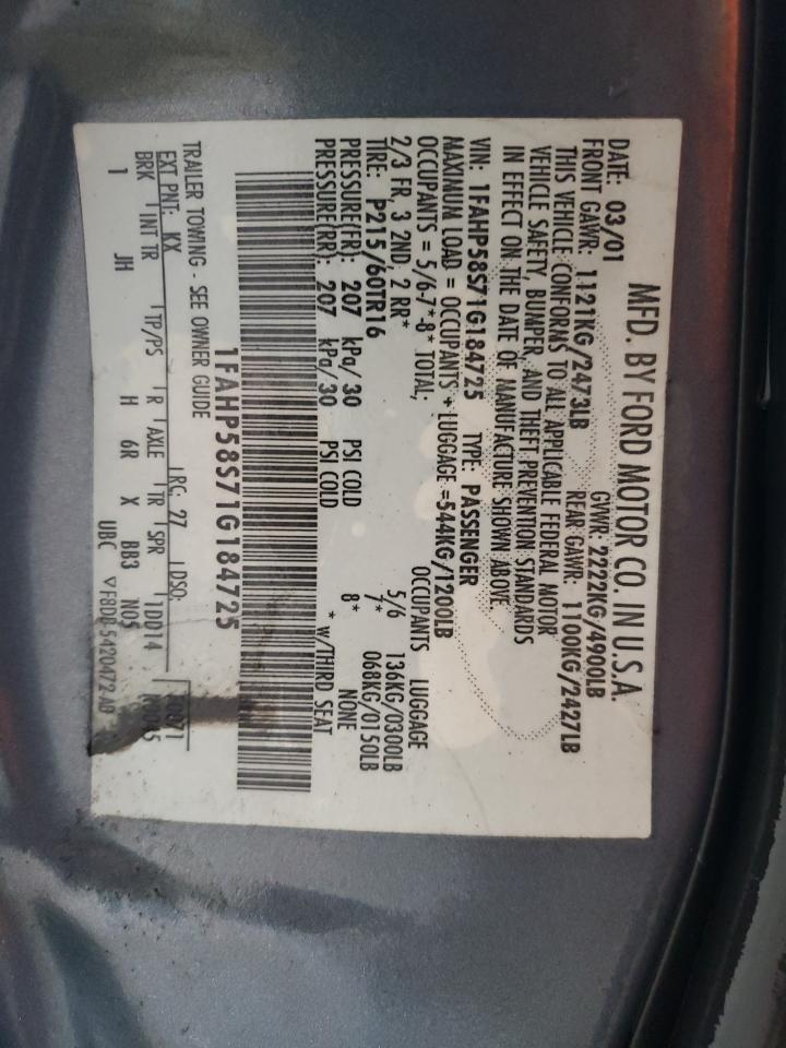 2001 Ford Taurus Se VIN: 1FAHP58S71G184725 Lot: 56401895