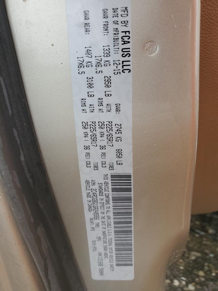 2016 Dodge Grand Caravan Se VIN: 2C4RDGBG1GR249356 Lot: 56959405