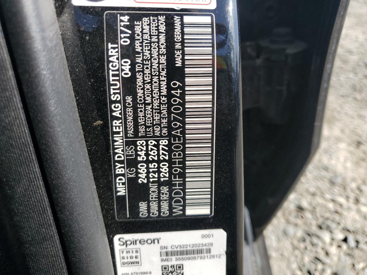 2014 Mercedes-Benz E 250 Bluetec VIN: WDDHF9HB0EA970949 Lot: 57083205