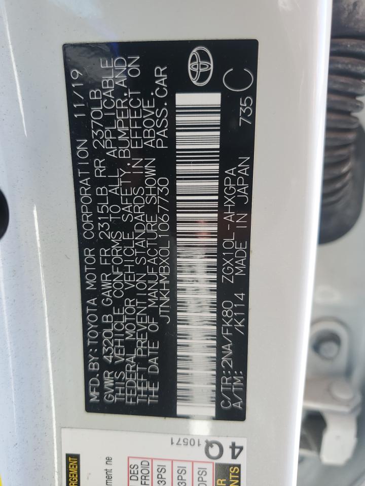2020 Toyota C-Hr Xle VIN: JTNKHMBX0L1067730 Lot: 57169425