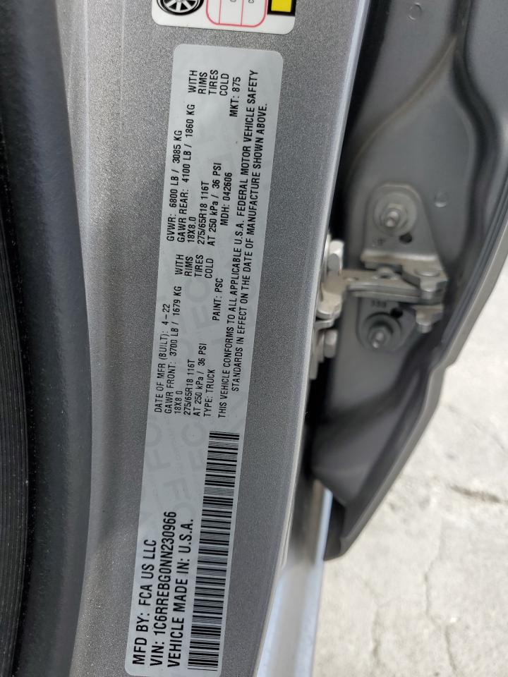 2022 Ram 1500 Big Horn/Lone Star VIN: 1C6RREBG0NN230966 Lot: 56019875