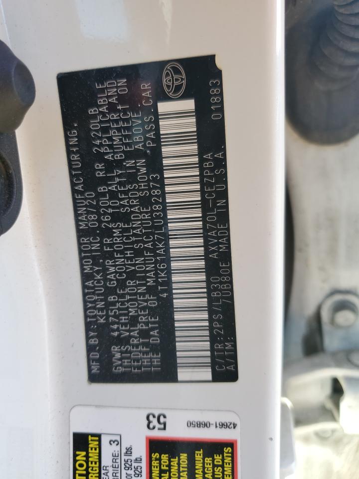 4T1K61AK7LU382873 TOYOTA CAMRY 2020