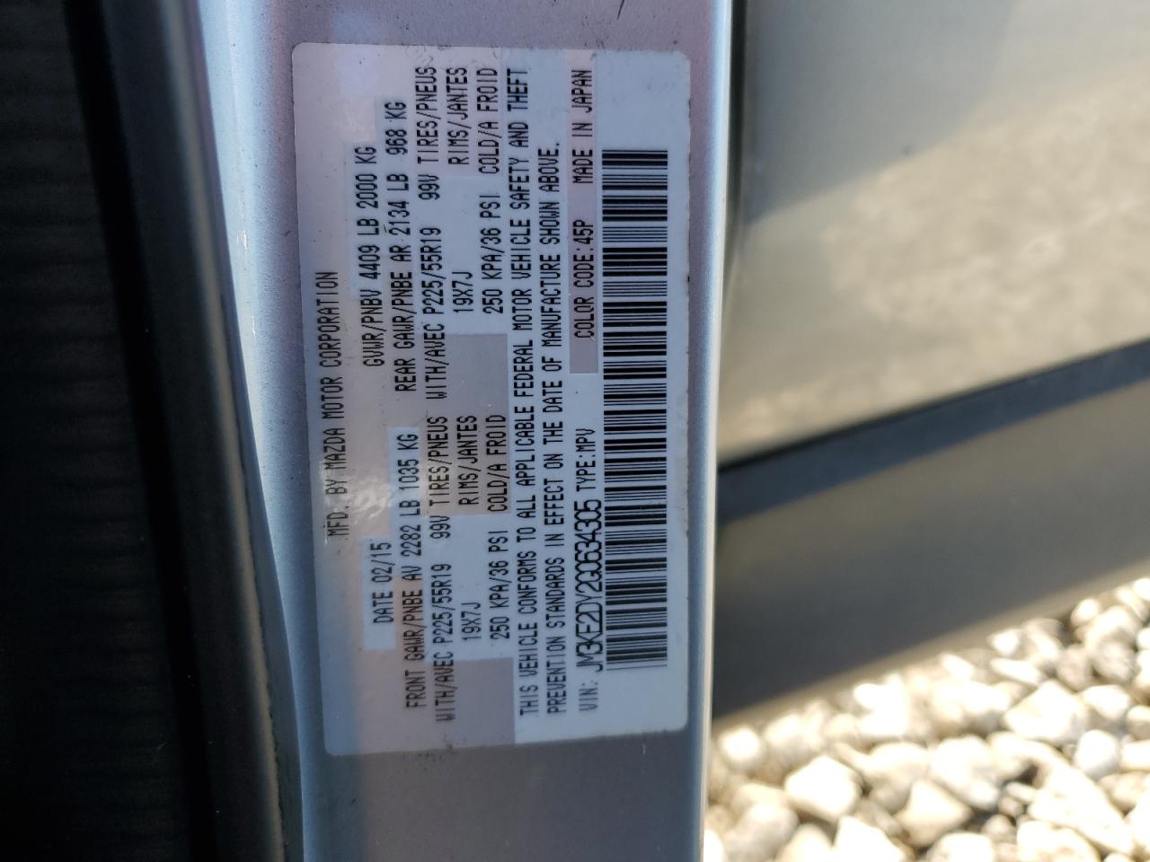 2016 Mazda Cx-5 Gt VIN: JM3KE2DY2G0634305 Lot: 56562105