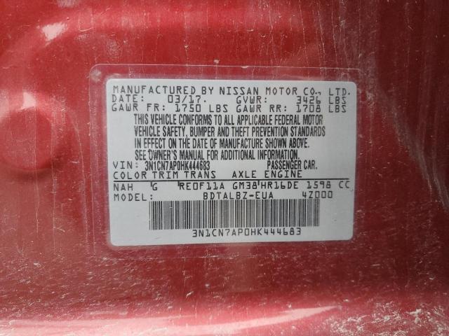 2017 NISSAN VERSA S  