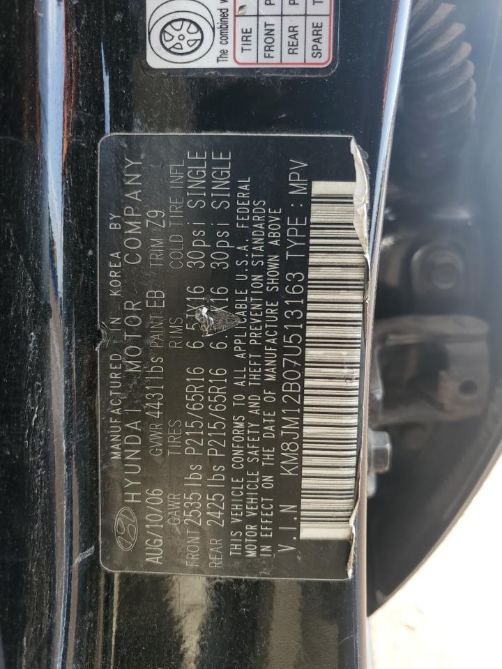 2007 Hyundai Tucson Gls VIN: KM8JM12B07U513163 Lot: 56906995