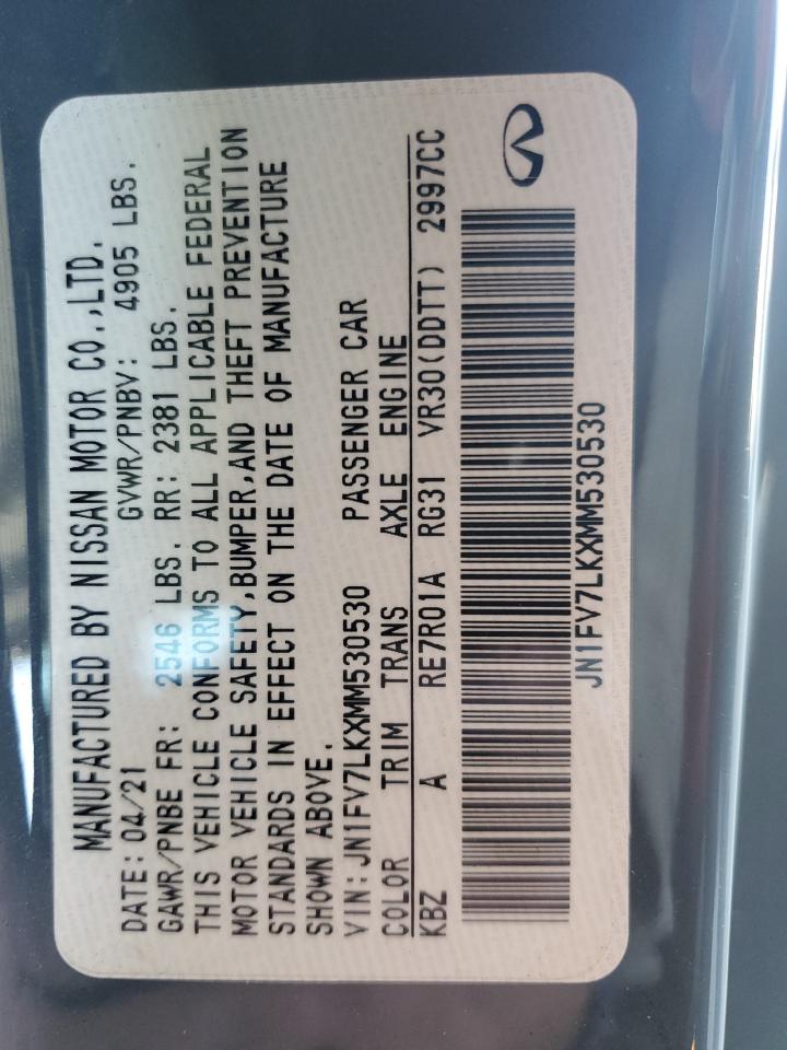 2021 Infiniti Q60 Red Sport 400 VIN: JN1FV7LKXMM530530 Lot: 57349955