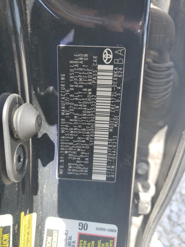 5YFBURHE9GP553232 TOYOTA COROLLA 2016