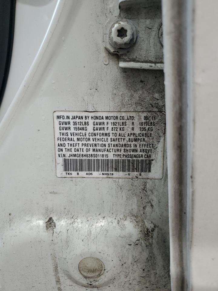 2011 Honda Fit Sport VIN: JHMGE8H63BS011815 Lot: 56566585