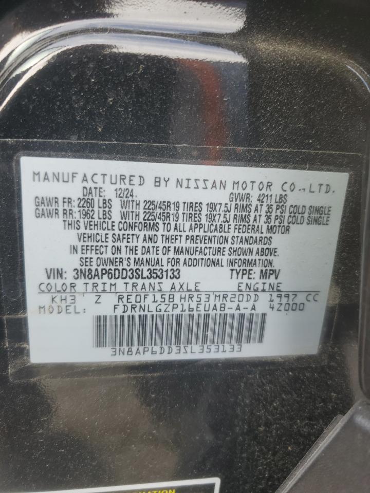 2025 Nissan Kicks Sr VIN: 3N8AP6DD3SL353133 Lot: 54778715