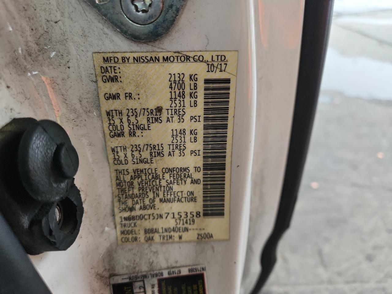 1N6BD0CT5JN715358 NISSAN FRONTIER 2018