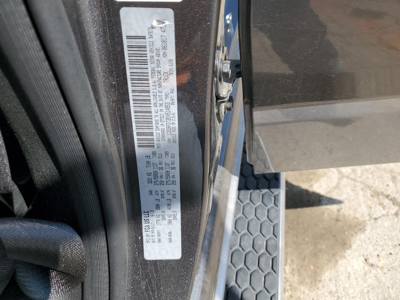 2019 Ram 1500 Laramie VIN: 1C6SRFDT2KN514953 Lot: 56747675