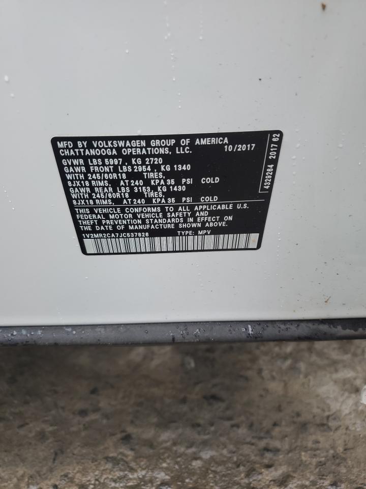 2018 Volkswagen Atlas Sel VIN: 1V2MR2CA7JC537826 Lot: 56534115