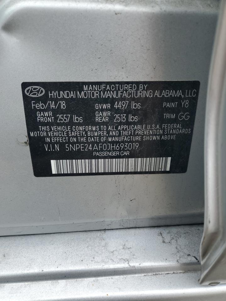 2018 Hyundai Sonata Se VIN: 5NPE24AF0JH693019 Lot: 56822795