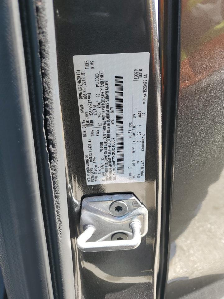 1FMCU0F7XGUC10867 FORD ESCAPE 2016