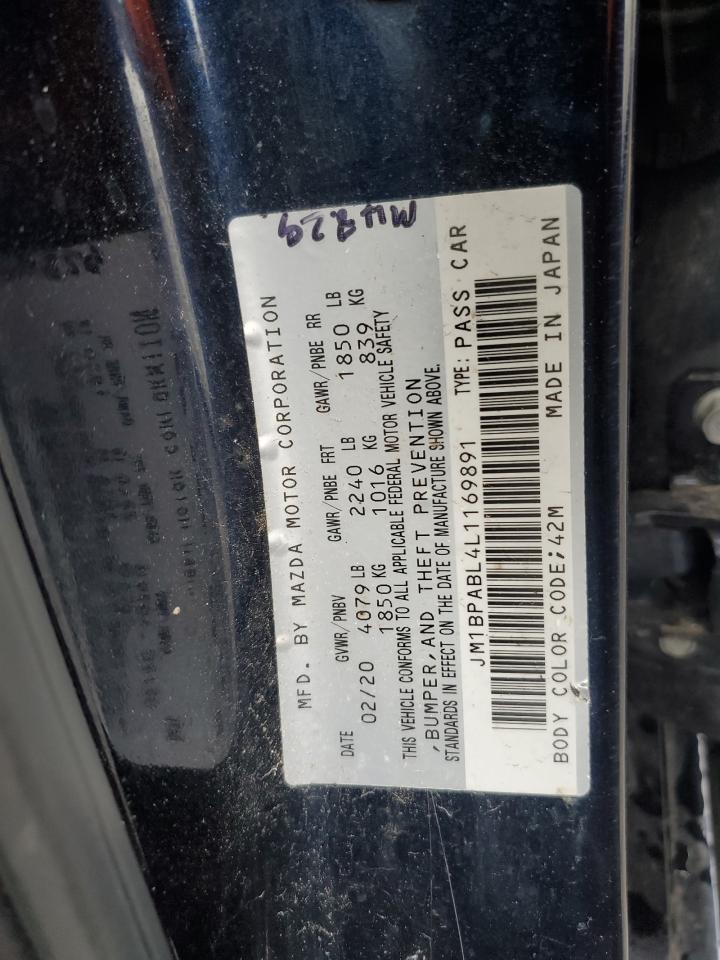 2020 Mazda 3 VIN: JM1BPABL4L1169891 Lot: 56561625