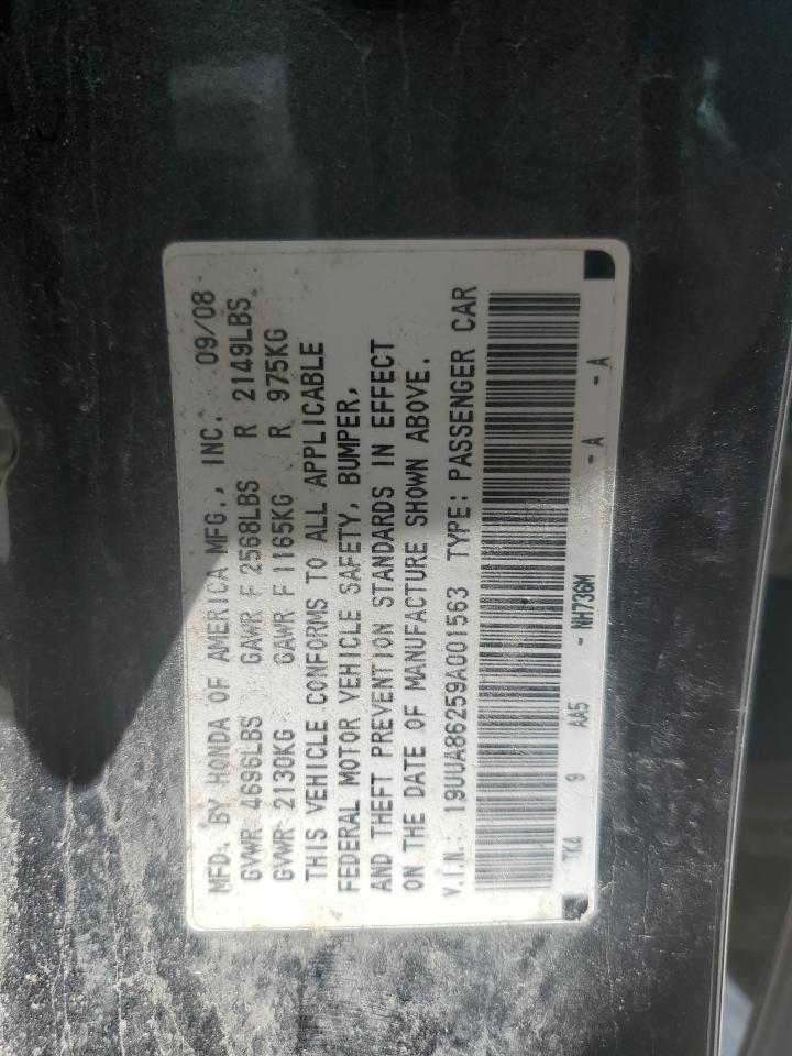 2009 Acura Tl VIN: 19UUA86259A001563 Lot: 55866725