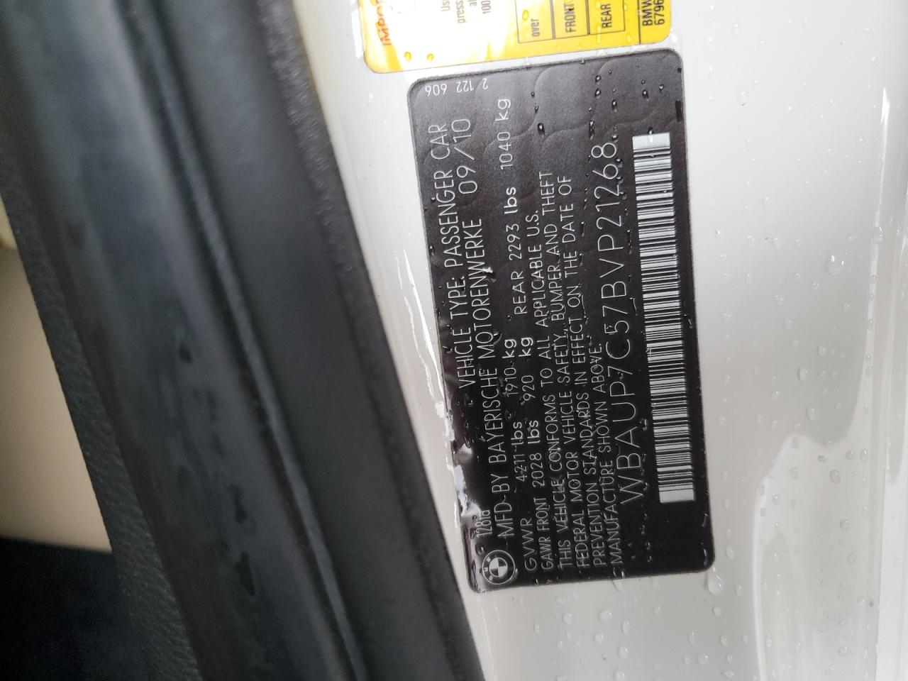 2011 BMW 128 I VIN: WBAUP7C57BVP21268 Lot: 58955615