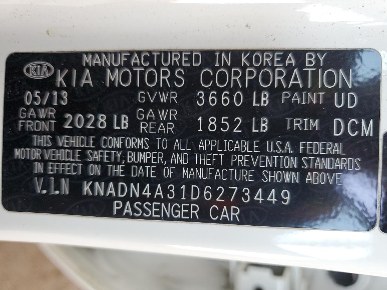 2013 Kia Rio Ex VIN: KNADN4A31D6273449 Lot: 56802975