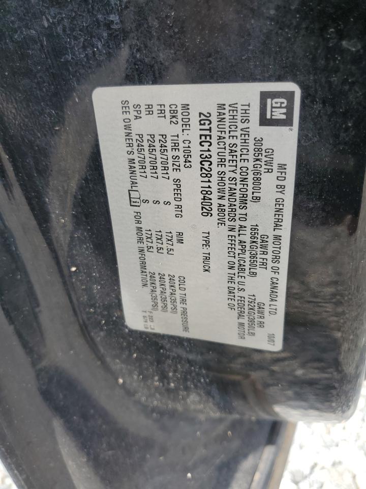 2008 GMC Sierra C1500 VIN: 2GTEC13C281184026 Lot: 58029215