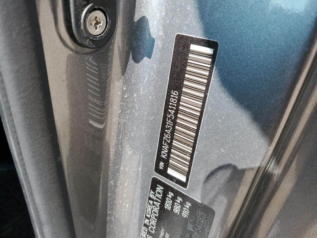 2015 Kia Forte Sx VIN: KNAFZ6A31F5411816 Lot: 55770185