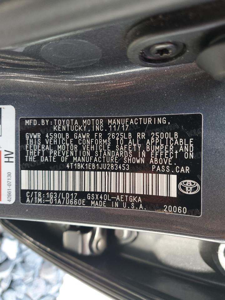 2018 Toyota Avalon Xle VIN: 4T1BK1EB1JU283453 Lot: 55070415