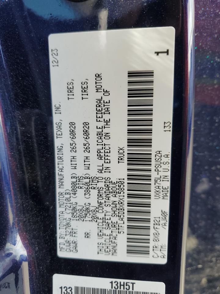 2024 Toyota Tundra Crewmax Sr VIN: 5TFLA5DBXRX158501 Lot: 56897765