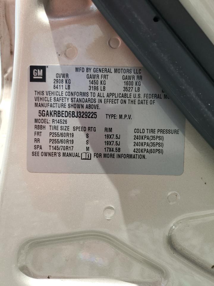 2011 Buick Enclave Cxl VIN: 5GAKRBED6BJ329225 Lot: 84573255